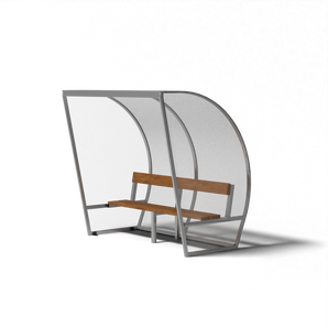 Aluminium dugout kopen bij SKOR met vurenhouten bank, glasheldere polycarbonaat wanden en lichtgewicht frame