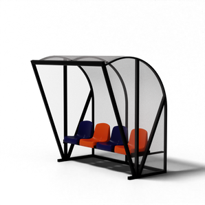 SKOR aluminium voetbal dugout TYPE 1 EXCLUSIEF met kuipstoelen, luxe en stevig