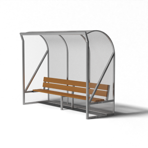 Voetbal dugout type Chicago in brons met meranti banken van SKOR